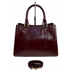 На фото 2 - Женская сумка из искусственной кожи, цвет бордовый