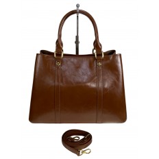 На фото 2 - Женская сумка из искусственной кожи, цвет коричневый