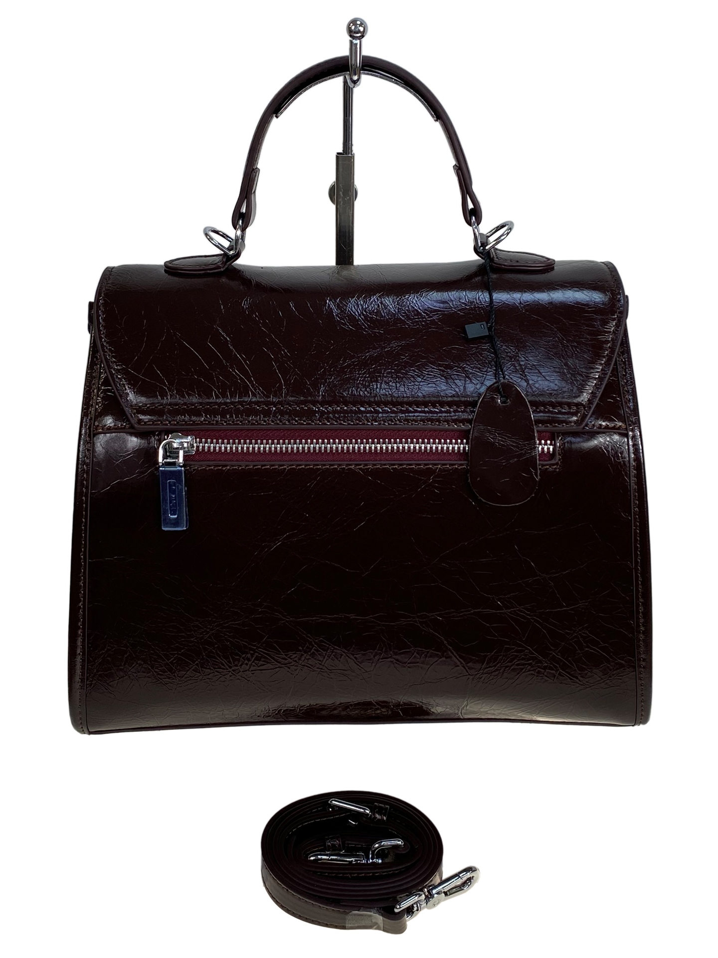 На фото 2 - Женская сумка из натуральной кожи, цвет шоколад