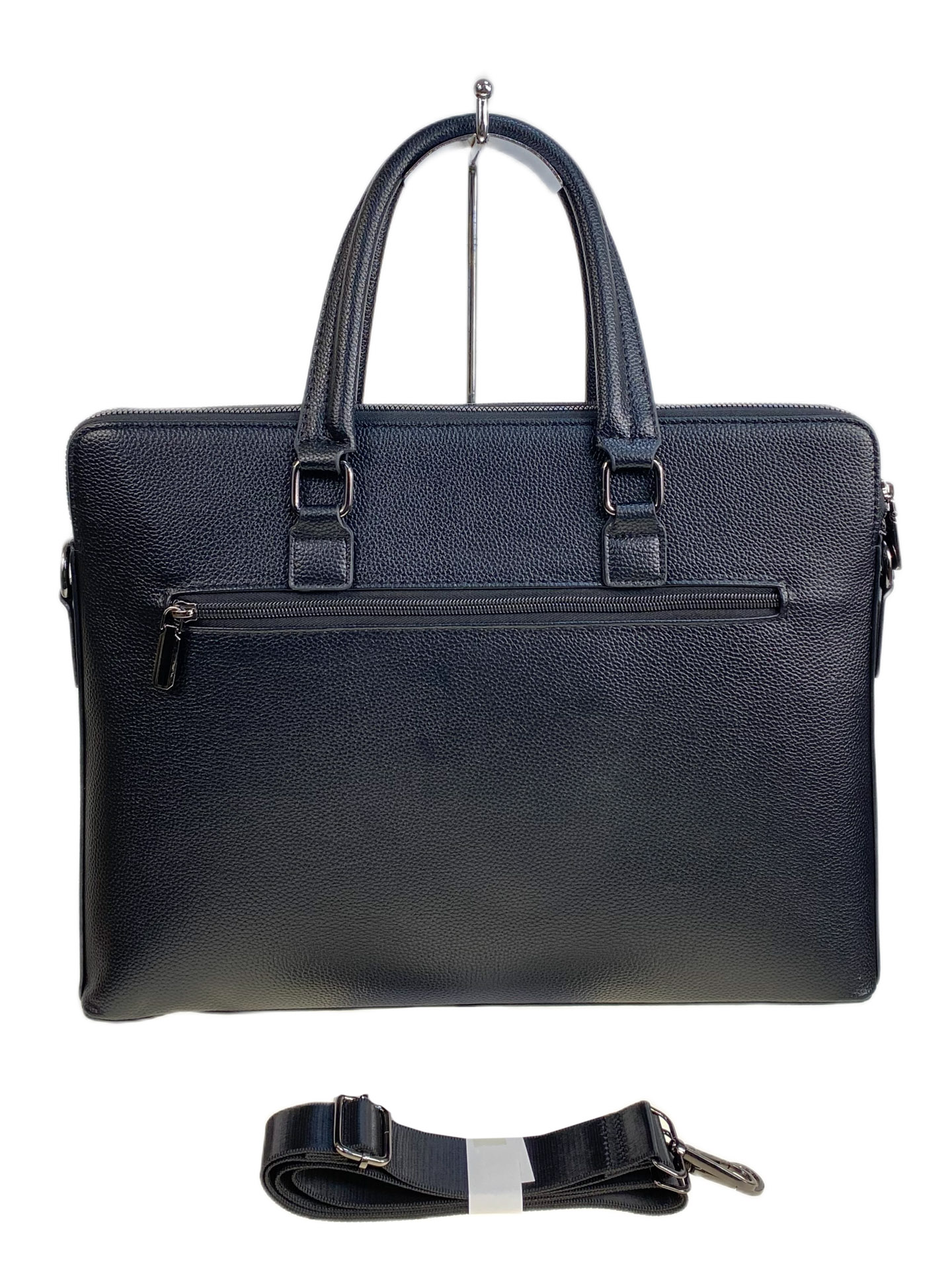 На фото 1 - Сумка портфель для документов из искусственной кожи, цвет черный