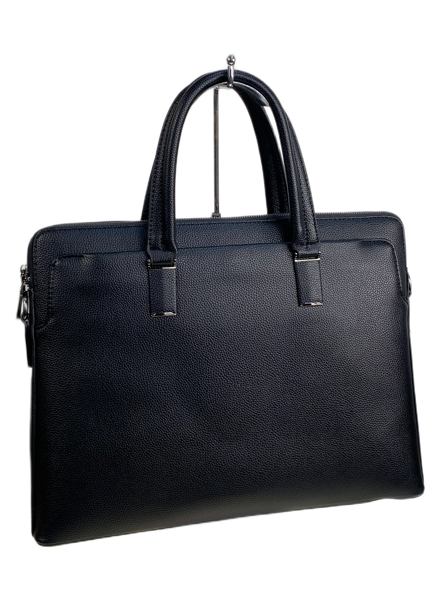 На фото 2 - Сумка портфель для документов из искусственной кожи, цвет черный