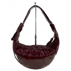 На фото 2 - Сумка хобо через плечо из искусственной кожи, цвет бордовый