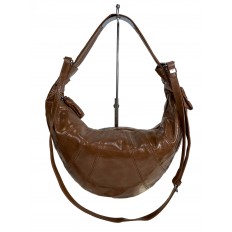 На фото 2 - Сумка хобо через плечо из искусственной кожи, цвет коричневый