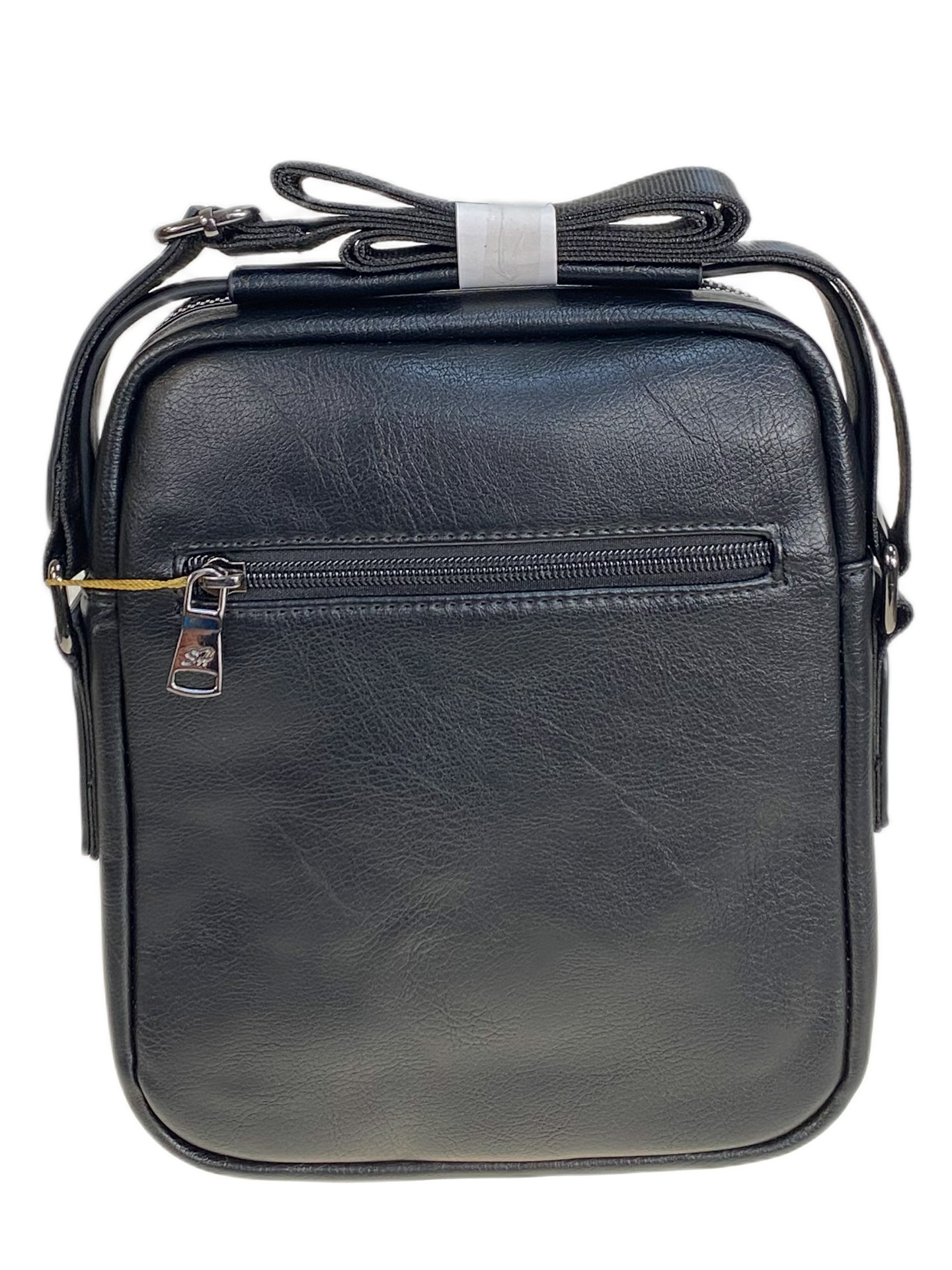 На фото 2 - Сумка мужская из натуральной кожи, цвет черный