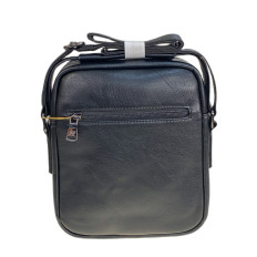 На фото 2 - Сумка мужская из натуральной кожи, цвет черный