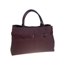 На фото 1 - Женская сумка из натуральной кожи, цвет бордовый