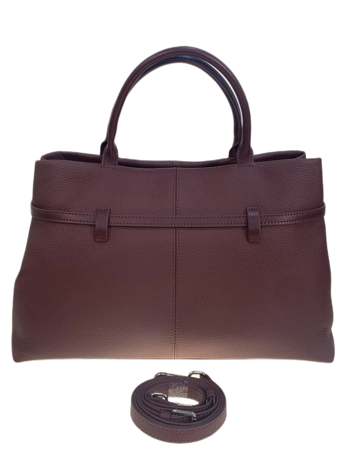 На фото 2 - Женская сумка из натуральной кожи, цвет бордовый