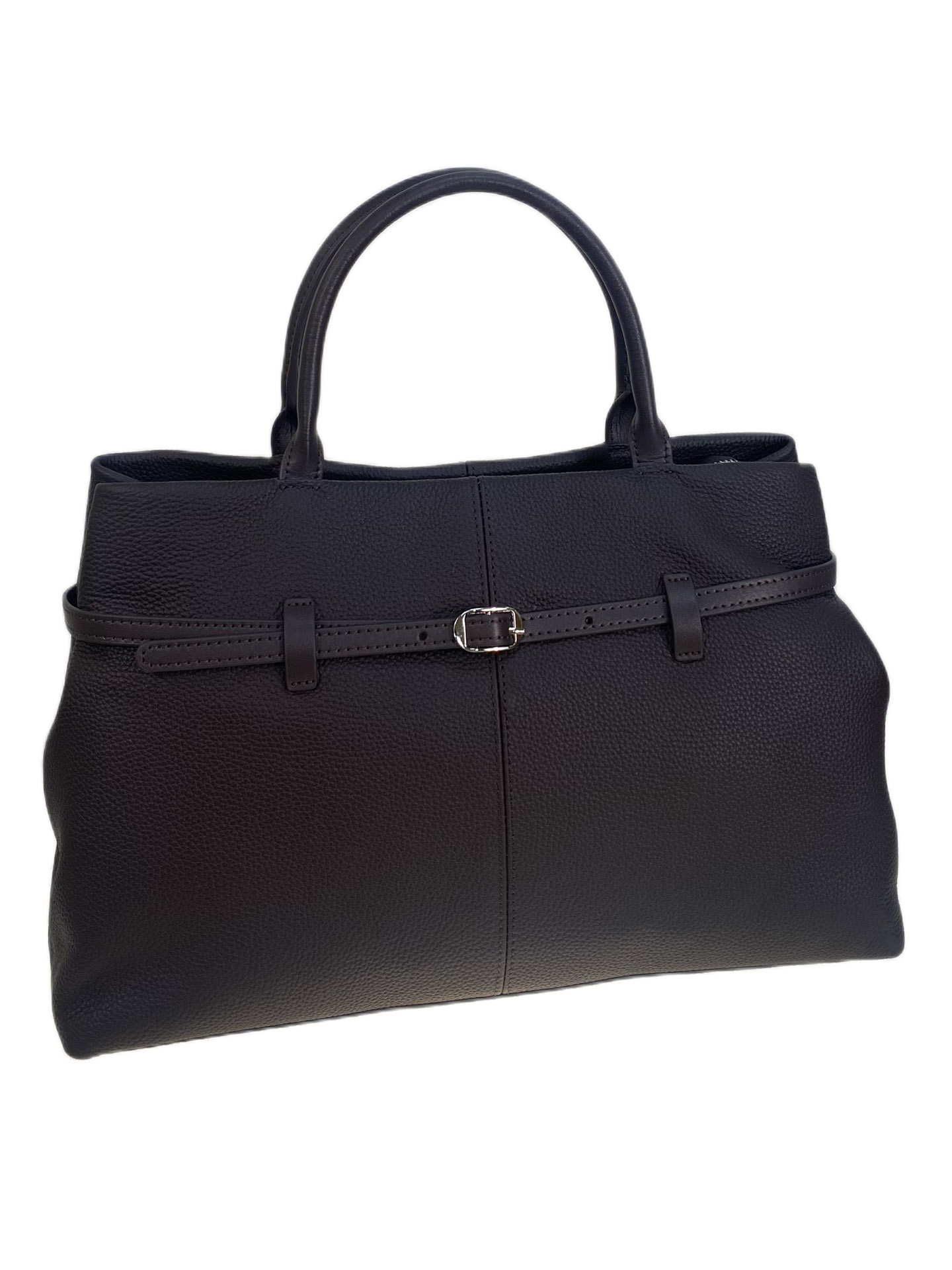 На фото 1 - Женская сумка из натуральной кожи, цвет  кофе