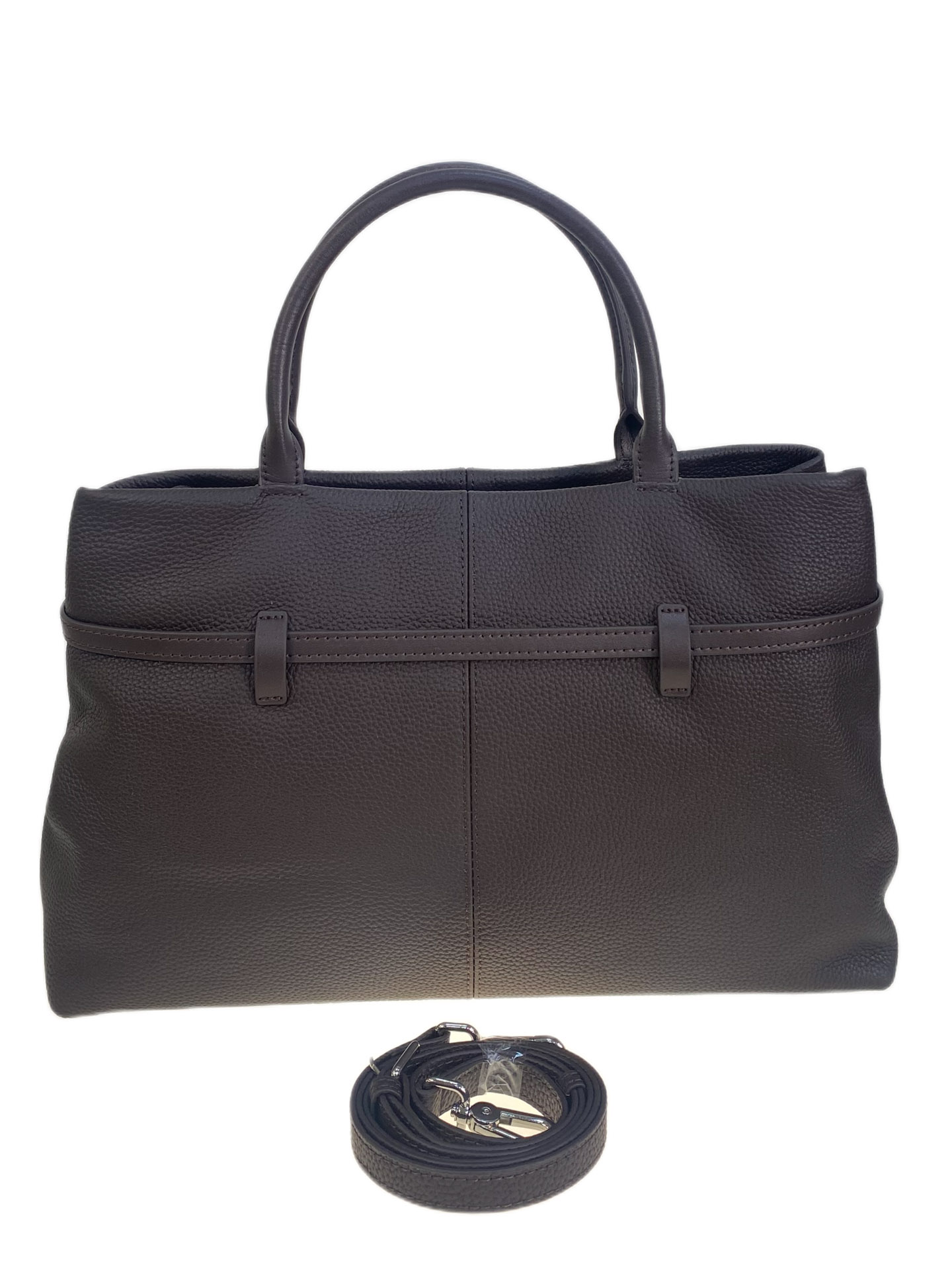 На фото 2 - Женская сумка из натуральной кожи, цвет  кофе