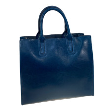 На фото 1 - Женская сумка из натуральной кожи, цвет  синий