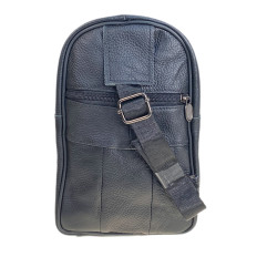 На фото 2 - Сумка мужская через плечо из натуральной кожи, цвет черный