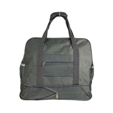 На фото 2 - Дорожная сумка из текстиля  с принтом, цвет серый