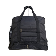 На фото 2 - Дорожная сумка из текстиля  с принтом, цвет черный