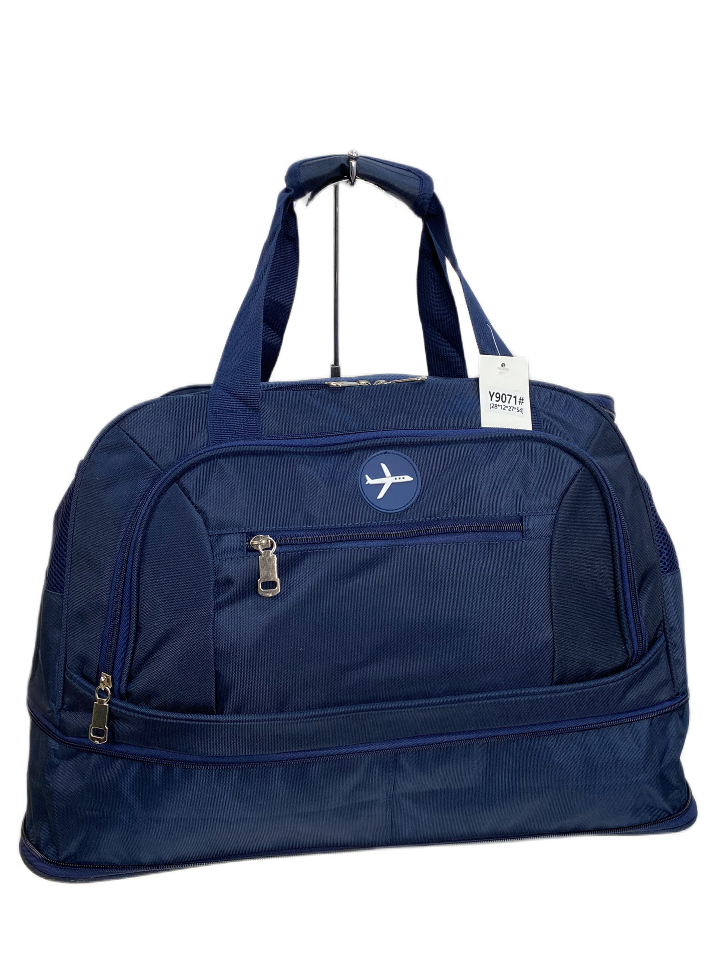 На фото 1 - Дорожная сумка из текстиля, цвет синий