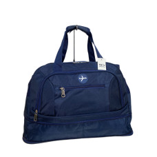 На фото 1 - Дорожная сумка из текстиля, цвет синий