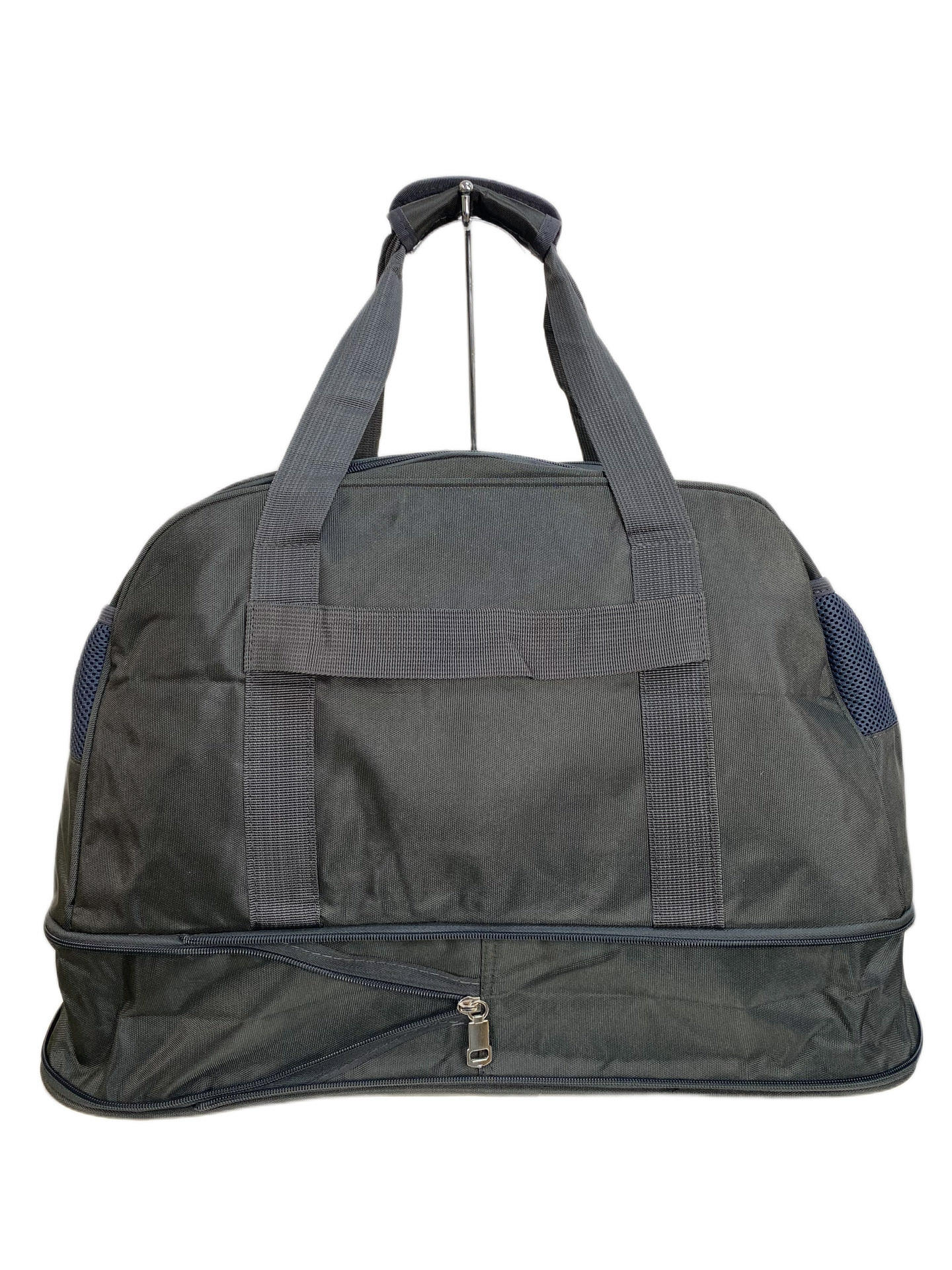 На фото 2 - Дорожная сумка из текстиля, цвет темно серый