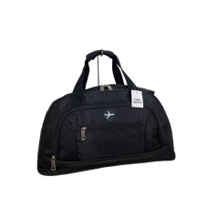 На фото 1 - Дорожная сумка из текстиля, цвет черный