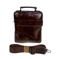 На фото 2 - Сумка мужская из натуральной кожи, цвет коричневый