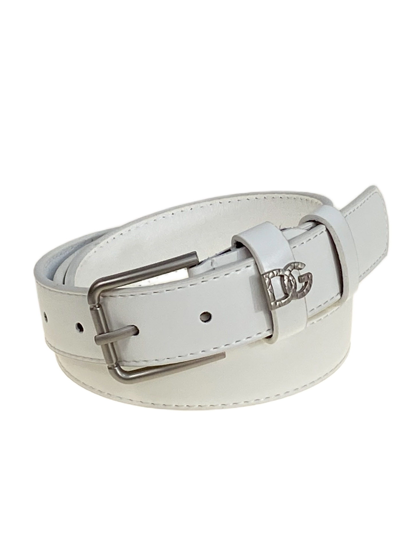 На фото 1 -  Ремень женский из искусственной кожи, цвет  белый