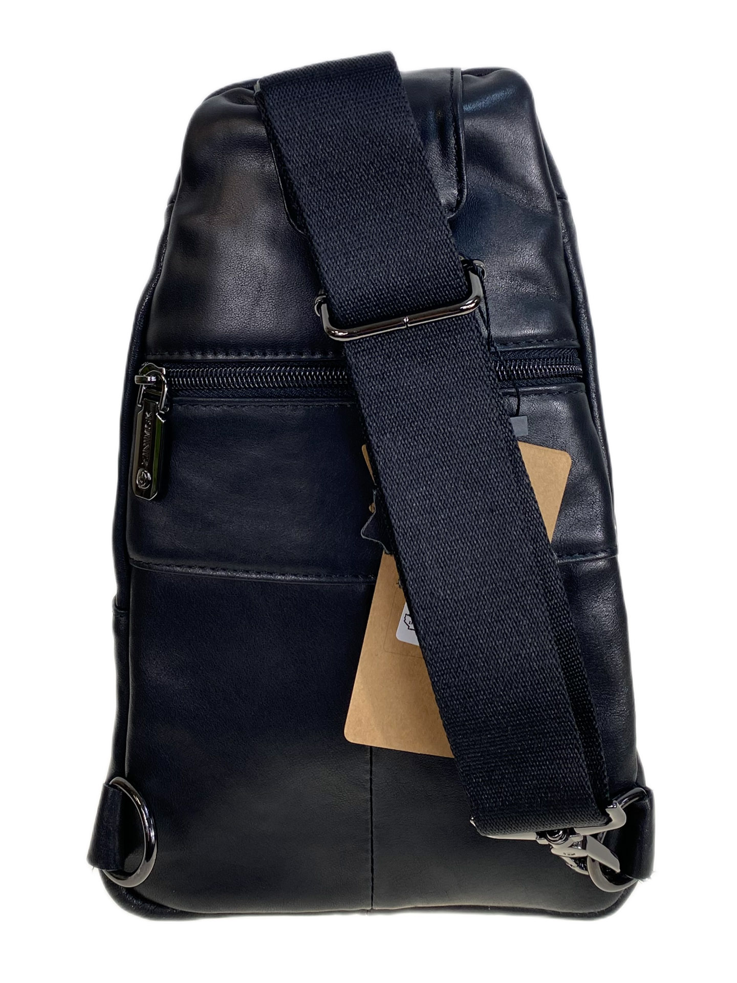 На фото 2 - Сумка мужская через плечо из натуральной кожи, цвет черный