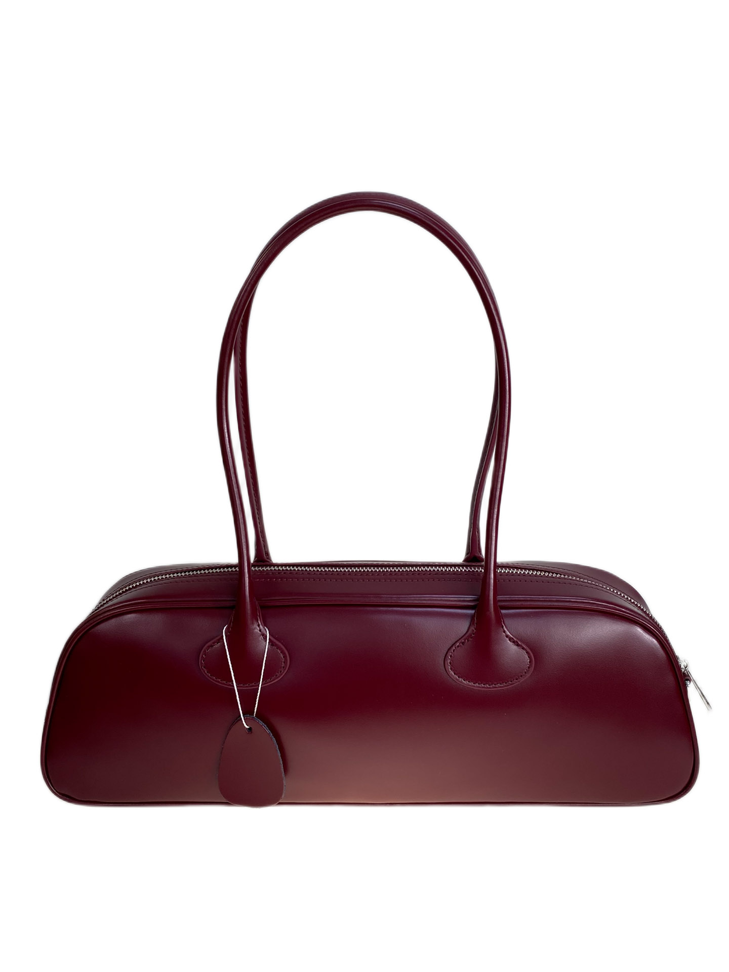 На фото 2 - Женская сумка из натуральной кожи, цвет  бордовый