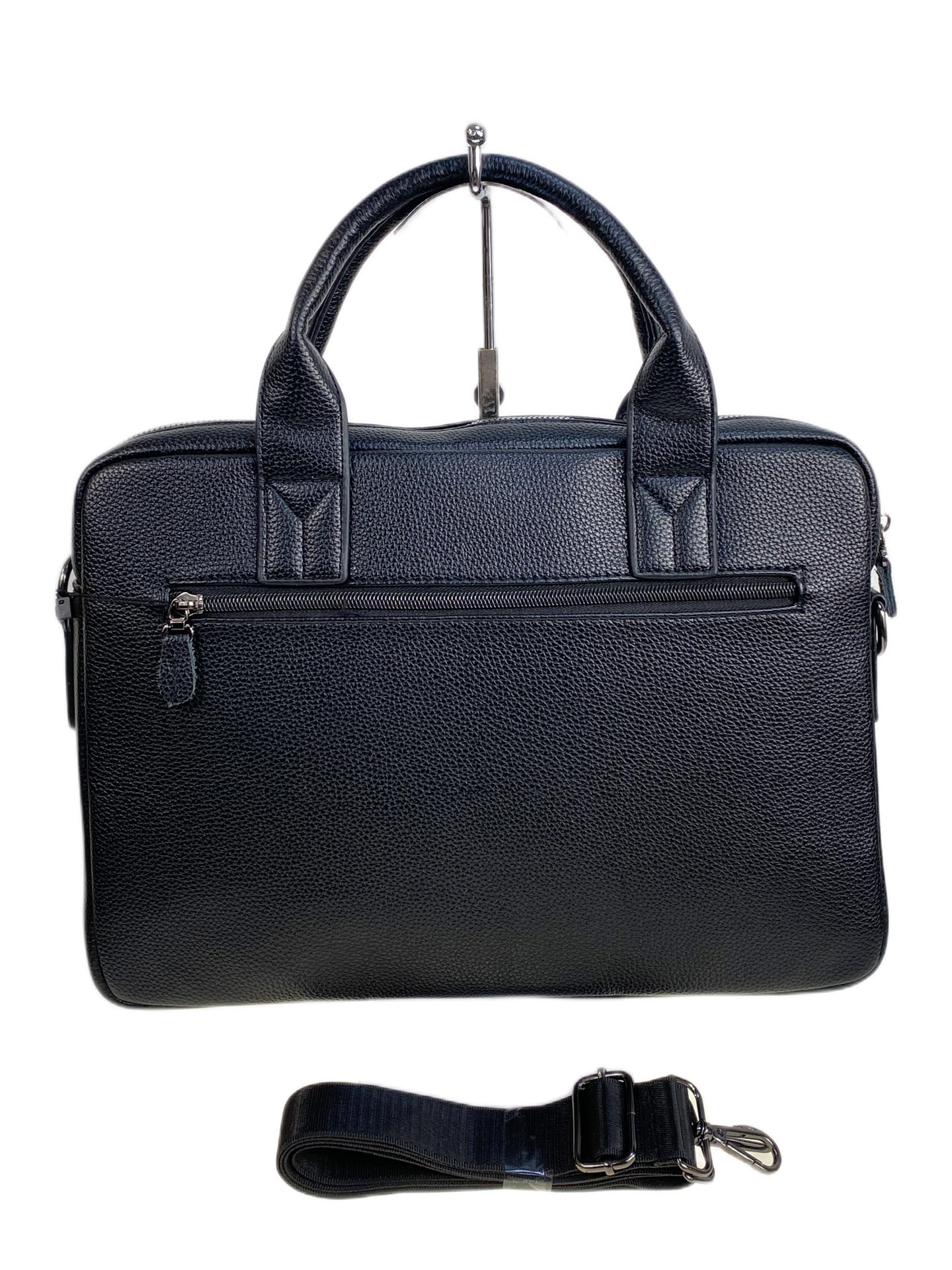 На фото 1 - Сумка портфель для документов из искусственной кожи, цвет черный