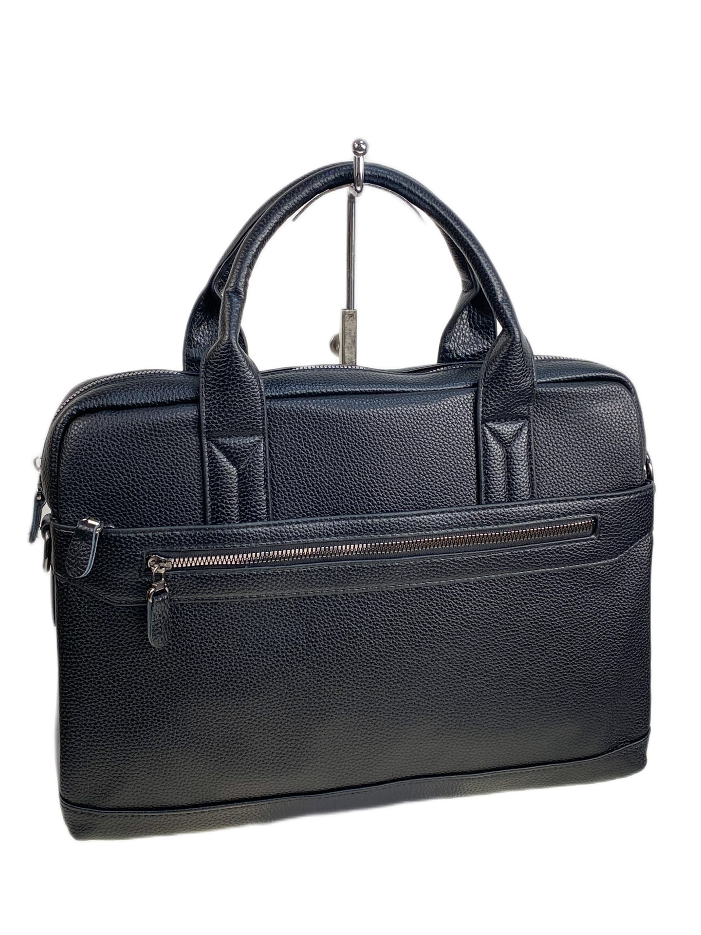 На фото 2 - Сумка портфель для документов из искусственной кожи, цвет черный