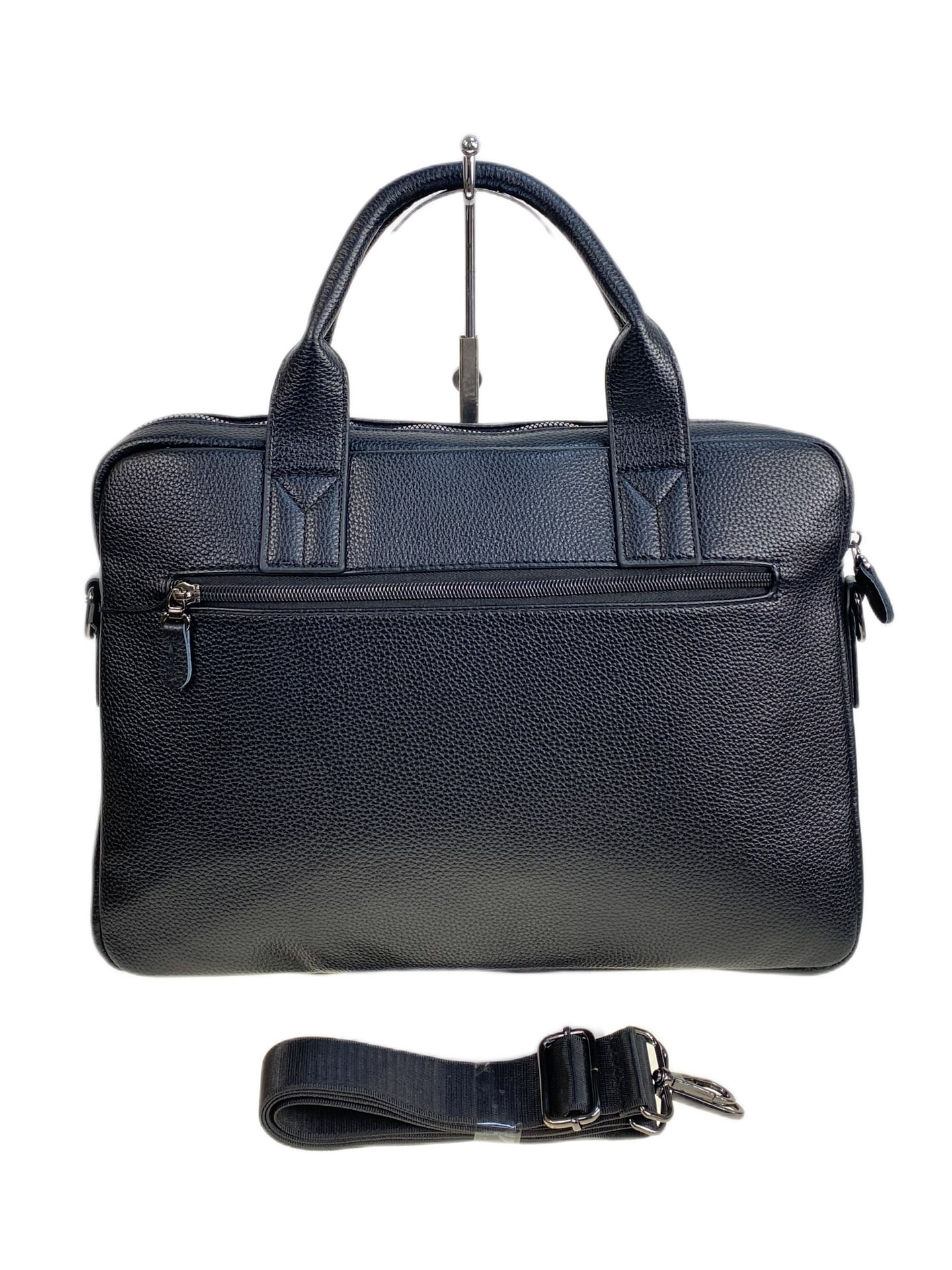 На фото 1 - Сумка портфель для документов из искусственной кожи, цвет черный