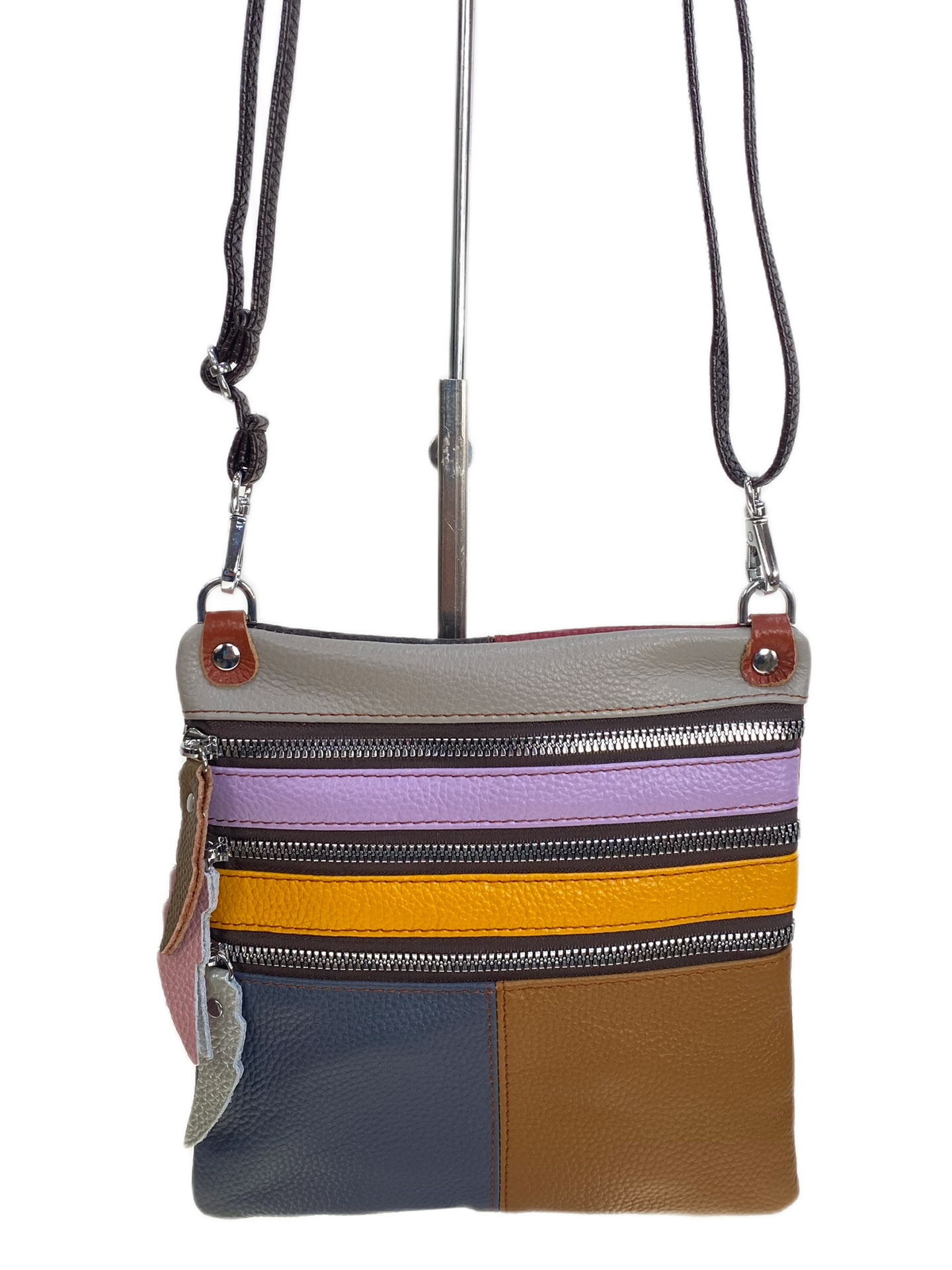 На фото 1 - Женская сумка из натуральной кожи мультицвет