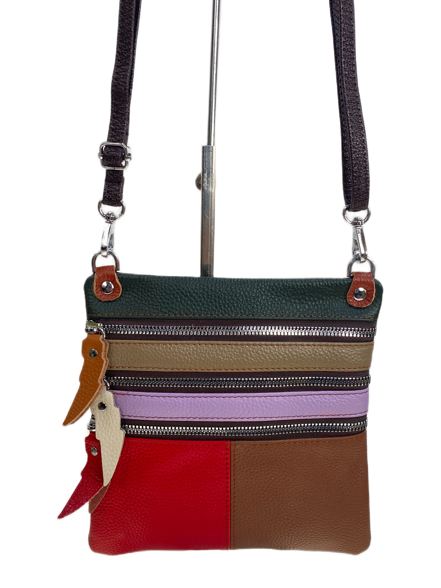 На фото 1 - Женская сумка из натуральной кожи мультицвет