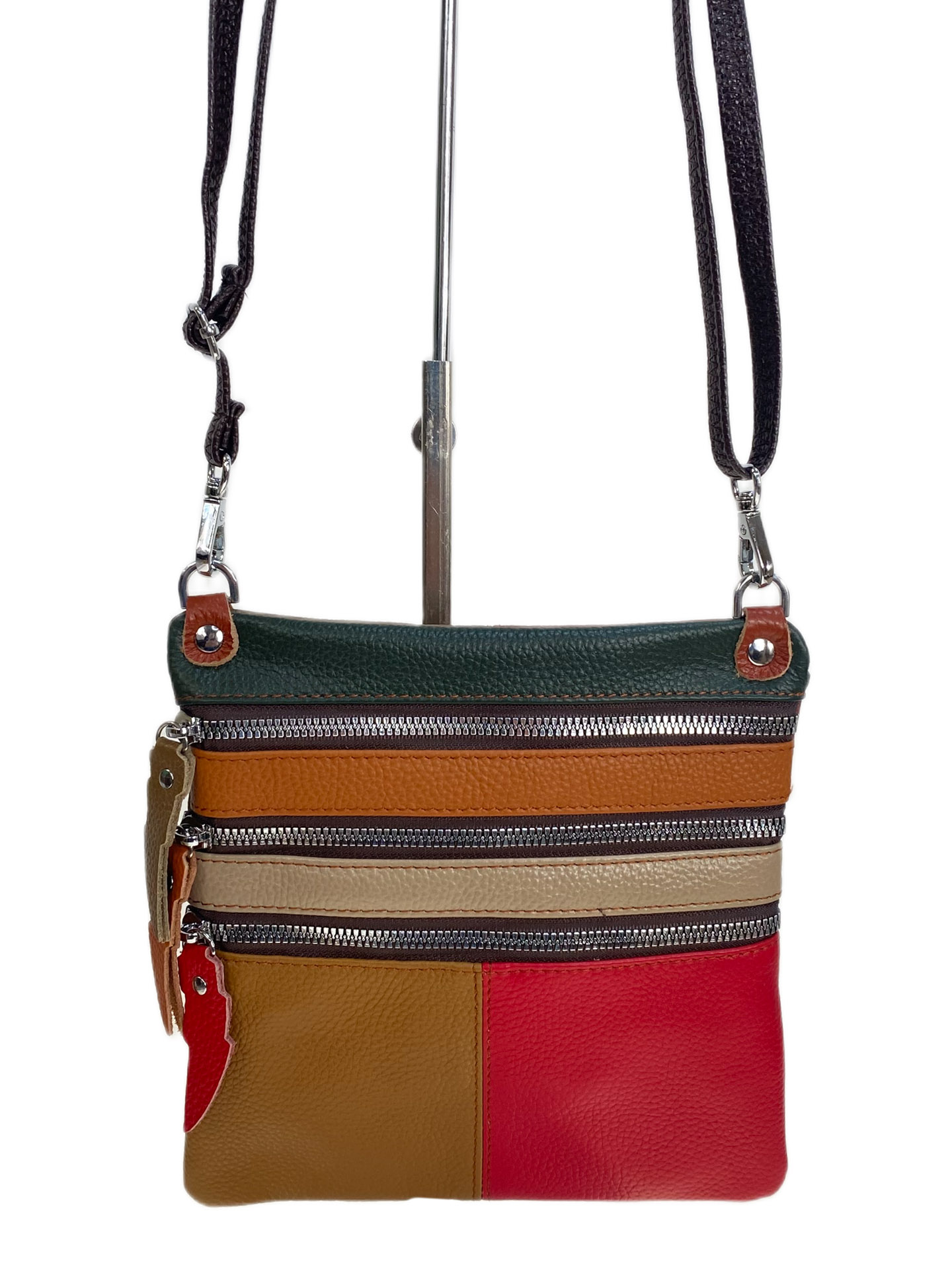 На фото 1 - Женская сумка из натуральной кожи мультицвет