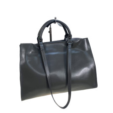 На фото 1 - Женская сумка из натуральной кожи, цвет серый