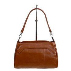 На фото 2 - Женская сумка из натуральной кожи, цвет  коричнево-рыжий