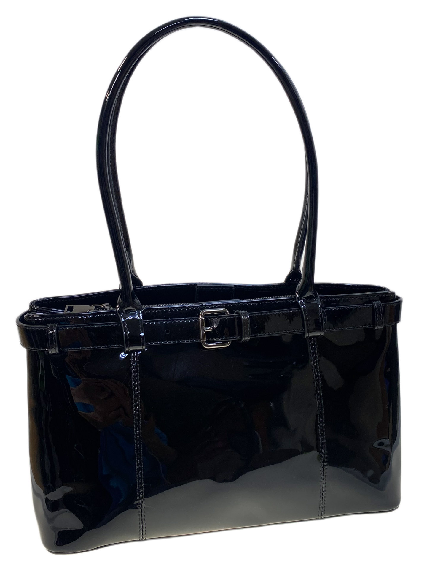 На фото 1 - Женская сумка из натуральной кожи, цвет черн.