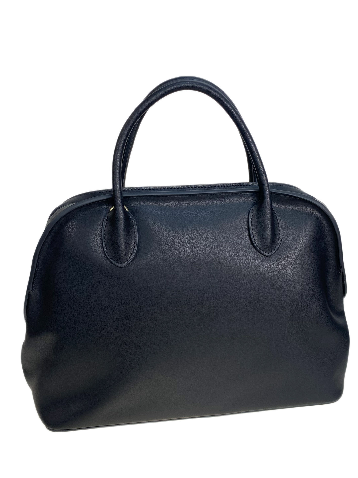 На фото 1 - Женская сумка из натуральной кожи, цвет  черный