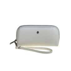 На фото 1 - Женский кошелёк  из натуральной кожи, цвет белый