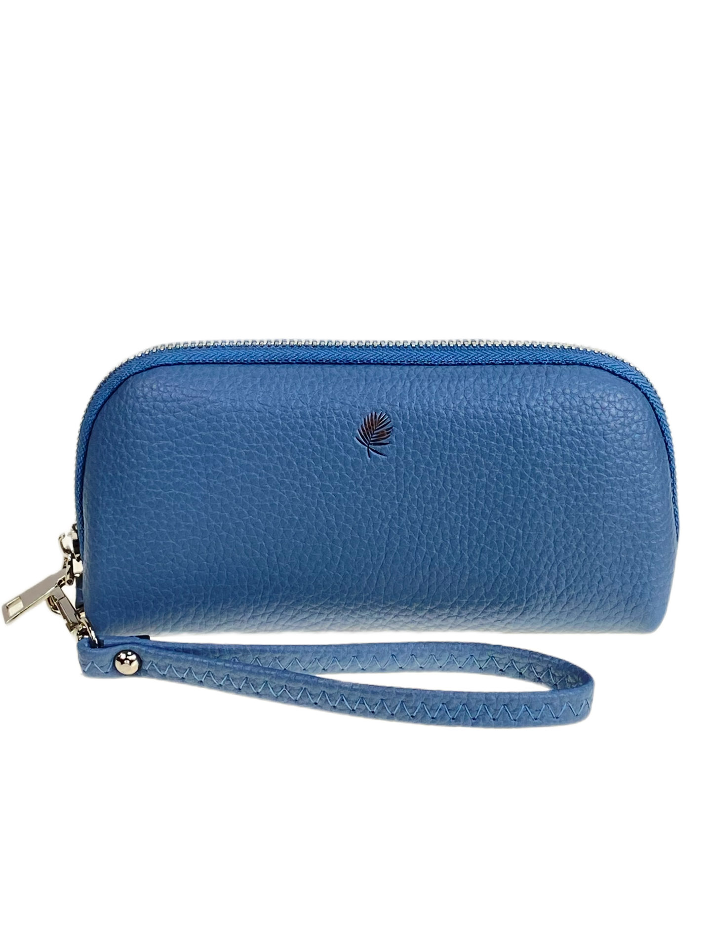 На фото 1 - Женский кошелёк  из натуральной кожи, цвет голубой