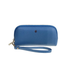 На фото 1 - Женский кошелёк  из натуральной кожи, цвет голубой