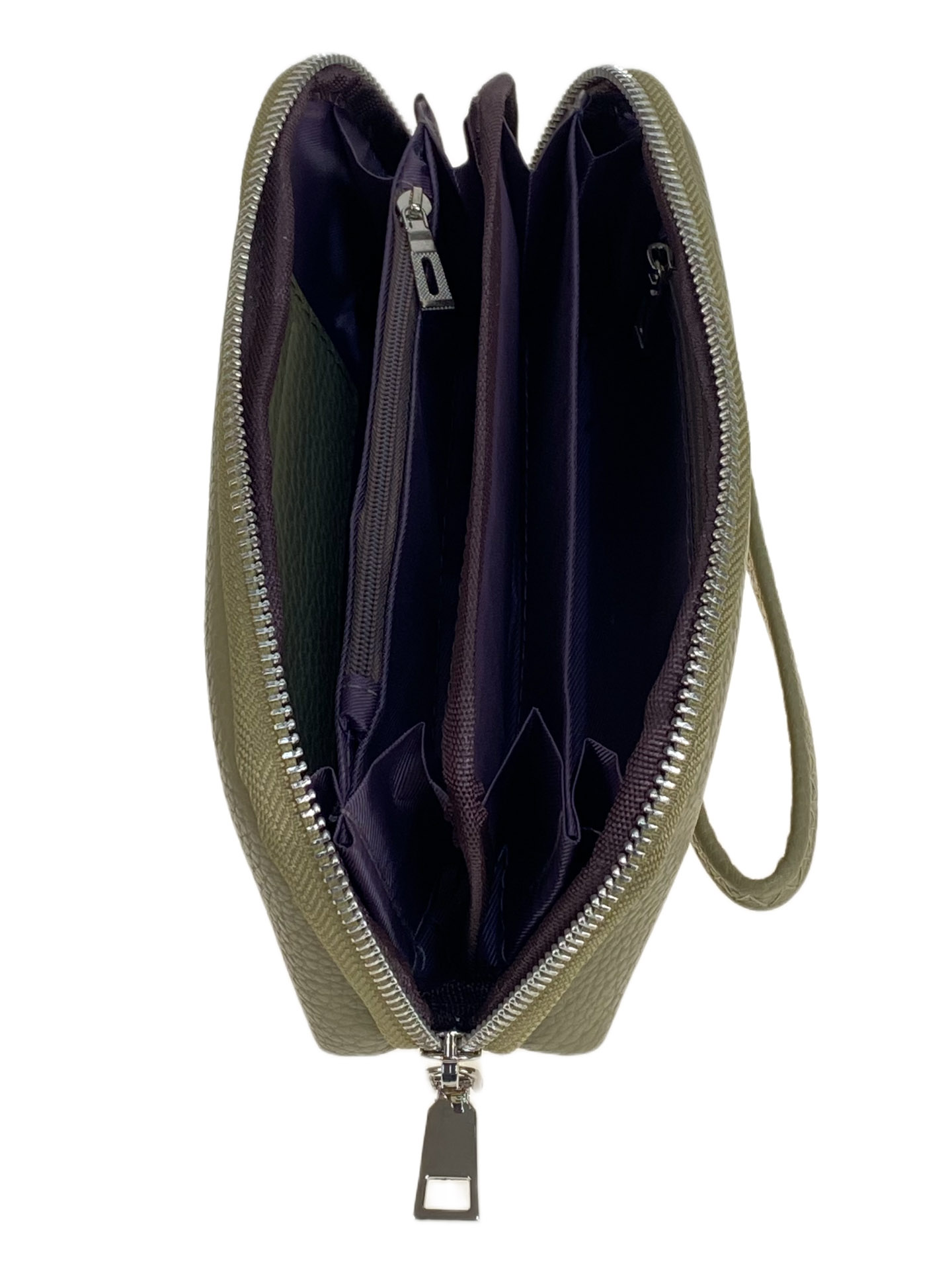 На фото 2 - Женский кошелёк  из натуральной кожи, цвет оливковый