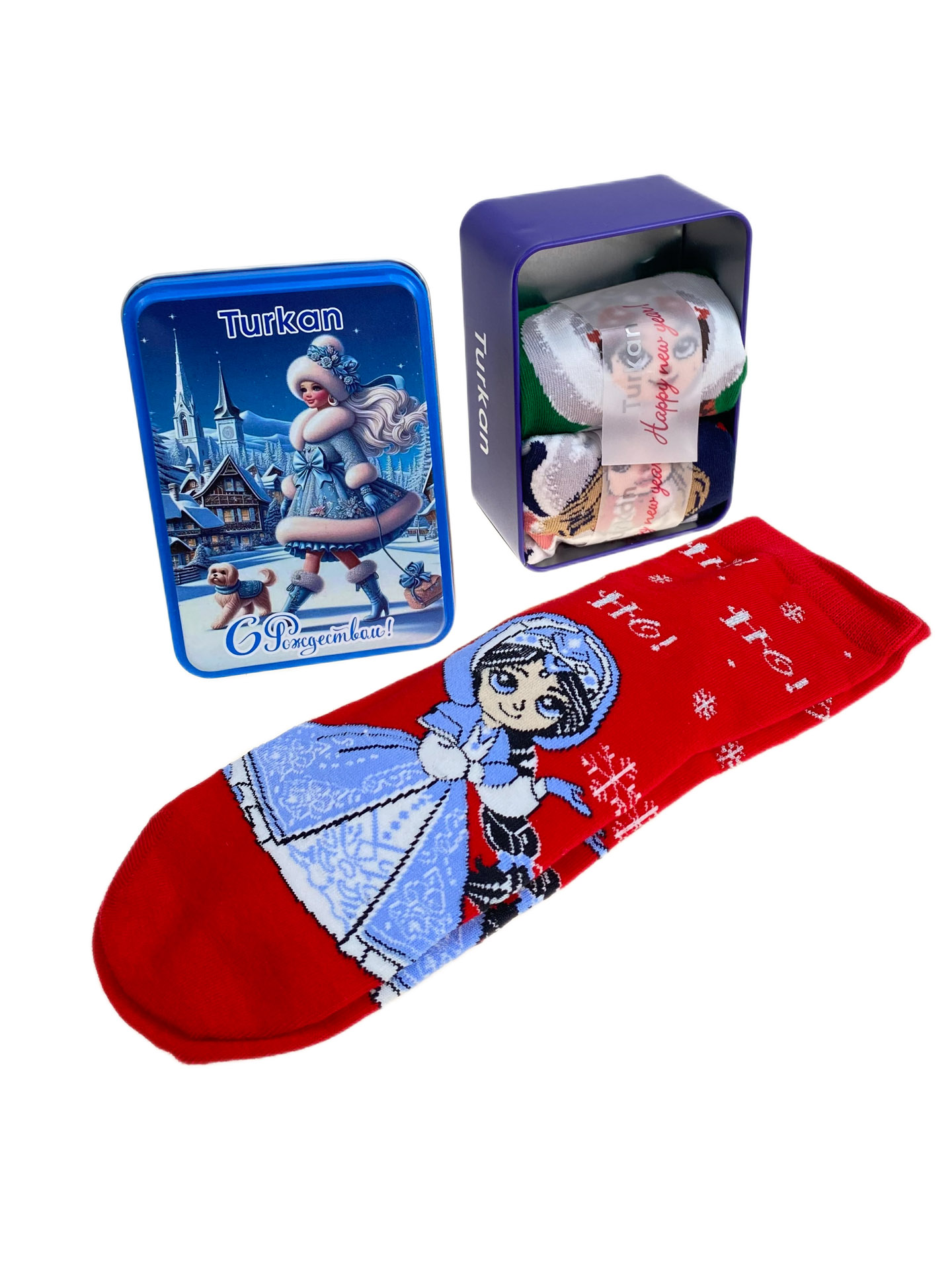 На фото 1 - Набор женских носков в подарочной коробке
