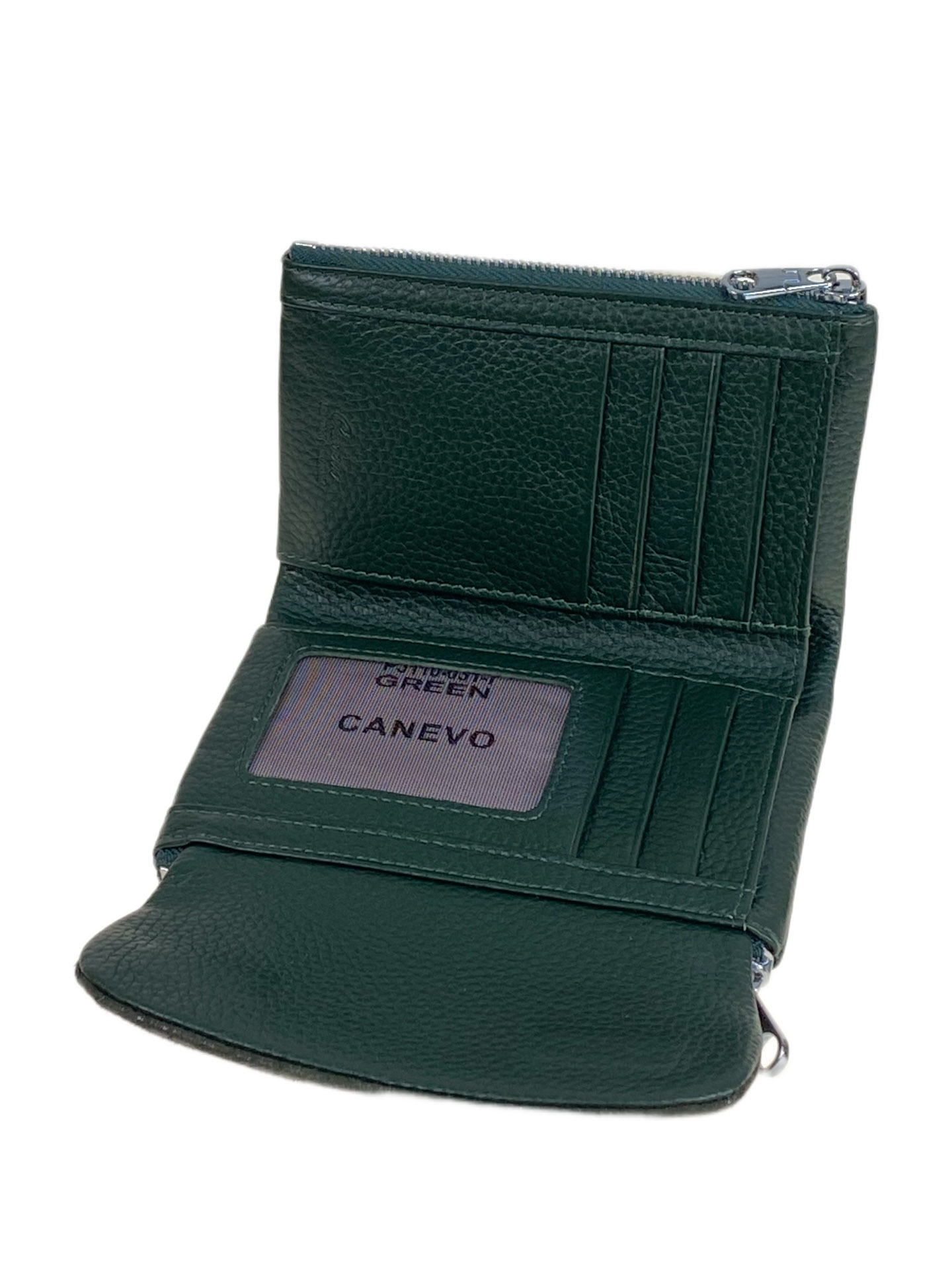 На фото 2 - Женский кошелёк  из натуральной кожи, цвет зеленый