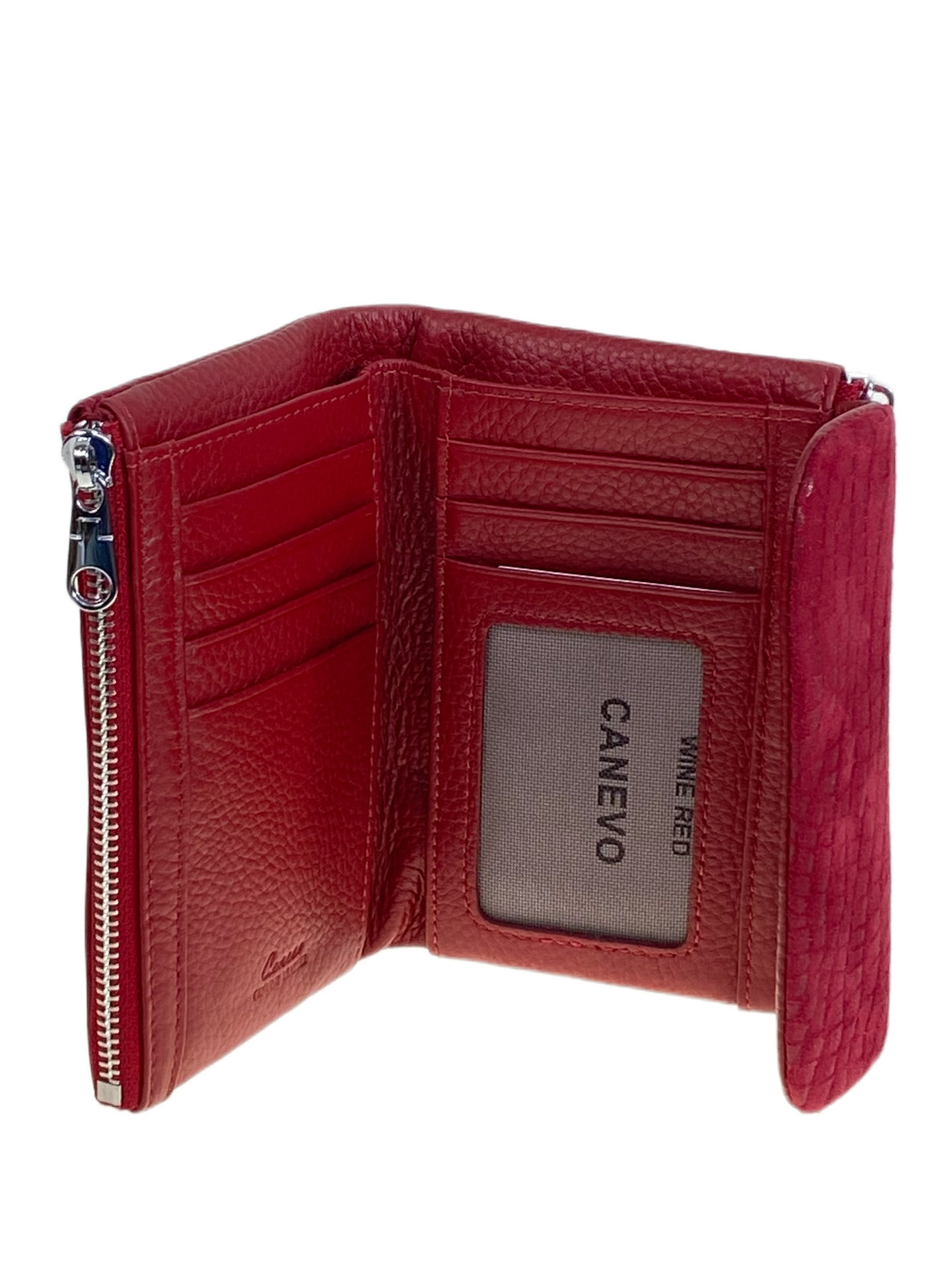 На фото 2 - Женский кошелёк  из натуральной кожи, цвет бордовый