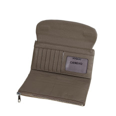 На фото 2 - Женский кошелёк  из натуральной кожи, цвет хаки