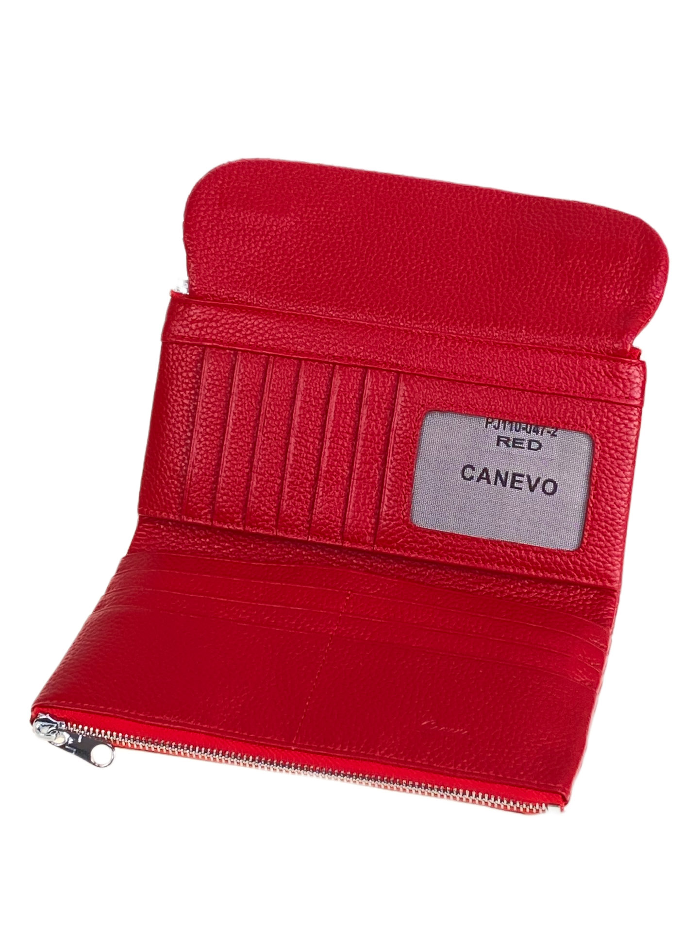 На фото 2 - Женский кошелёк  из натуральной кожи, цвет красный