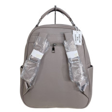 На фото 2 - Женский рюкзак из искусственной кожи, цвет светло серый