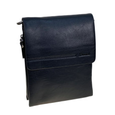 На фото 1 - Сумка мужская из натуральной кожи, цвет черный