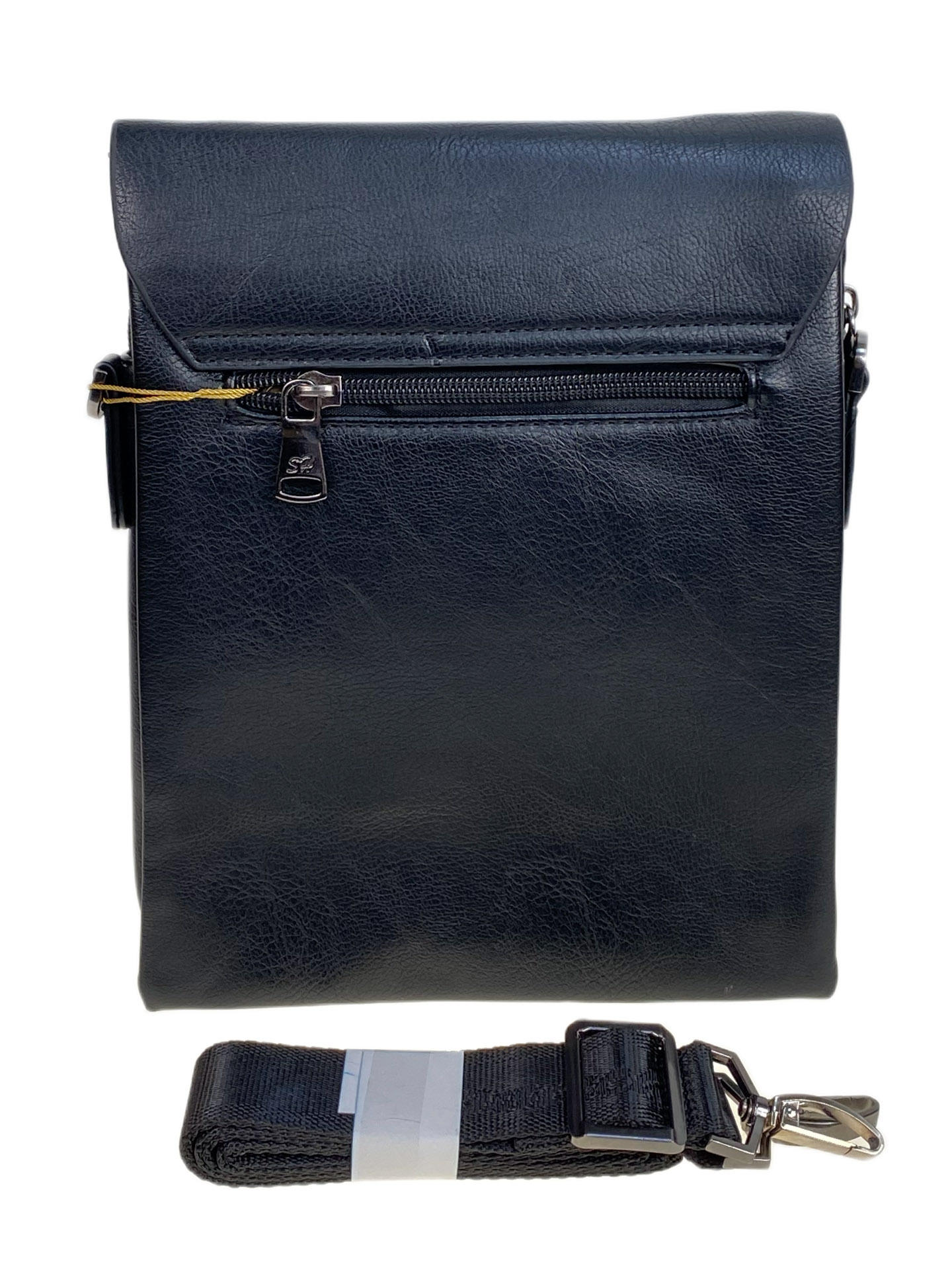 На фото 2 - Сумка мужская из натуральной кожи, цвет черный