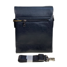 На фото 2 - Сумка мужская из натуральной кожи, цвет черный