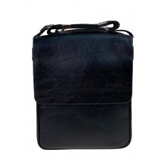 На фото 1 - Мужская сумка планшет из натуральной кожи цвет черный 