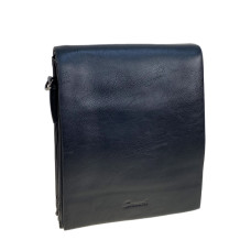 На фото 1 - Сумка мужская из натуральной кожи, цвет черный